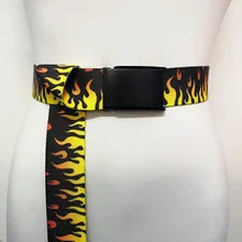 Punk Fashion Canvas Nylon Women Men Belt Graffiti Hip Hop Pattern Metal Automatic Buckle Waist Strap With Jeans Belts Waistband