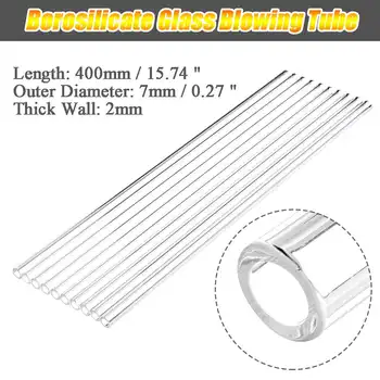 

10Pcs 400mm OD 7mm 2mm Thick Wall Borosilicate Glass Blowing Tube School Lab Use Stiring Stirrer Laboratory Glass Buret Mixer
