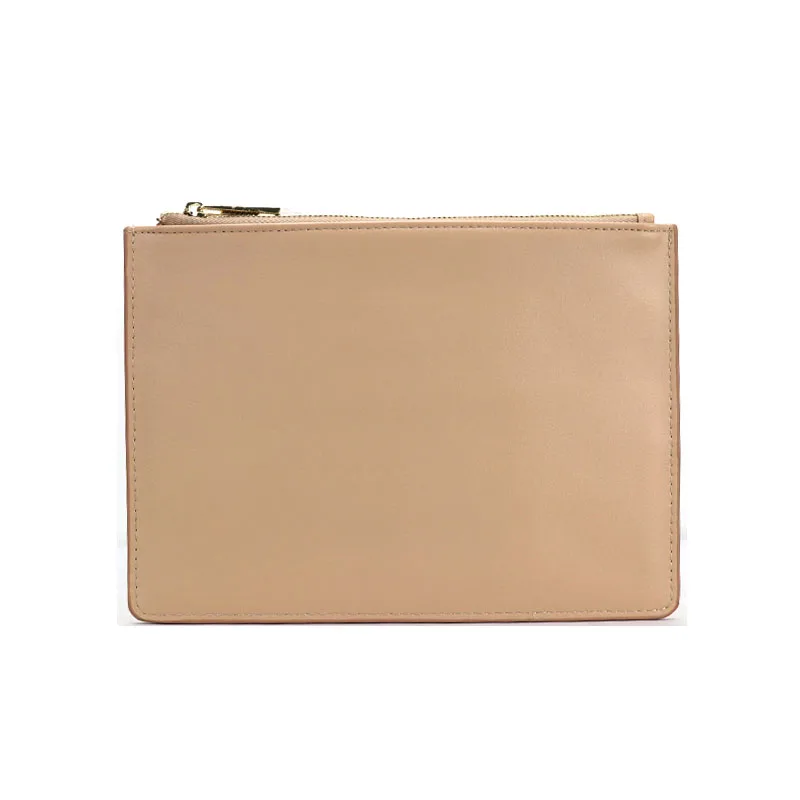 

Monogrammed Ladies Customized Initial Letters Ladies Smooth Vegan Leather Pouch Women PU Clutch Bag With Card Slots