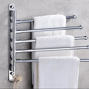 

NewStainless Steel Towel Bar Rotating Towel Rack Bathroom Kitchen Wall-mounted Towel Polished Rack Holder