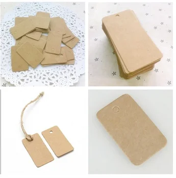 

100Pcs Retro Blank Kraft Paper Ear Studs Card Hang Tag Jewelry Display Earring Cards Cardboard Accessories