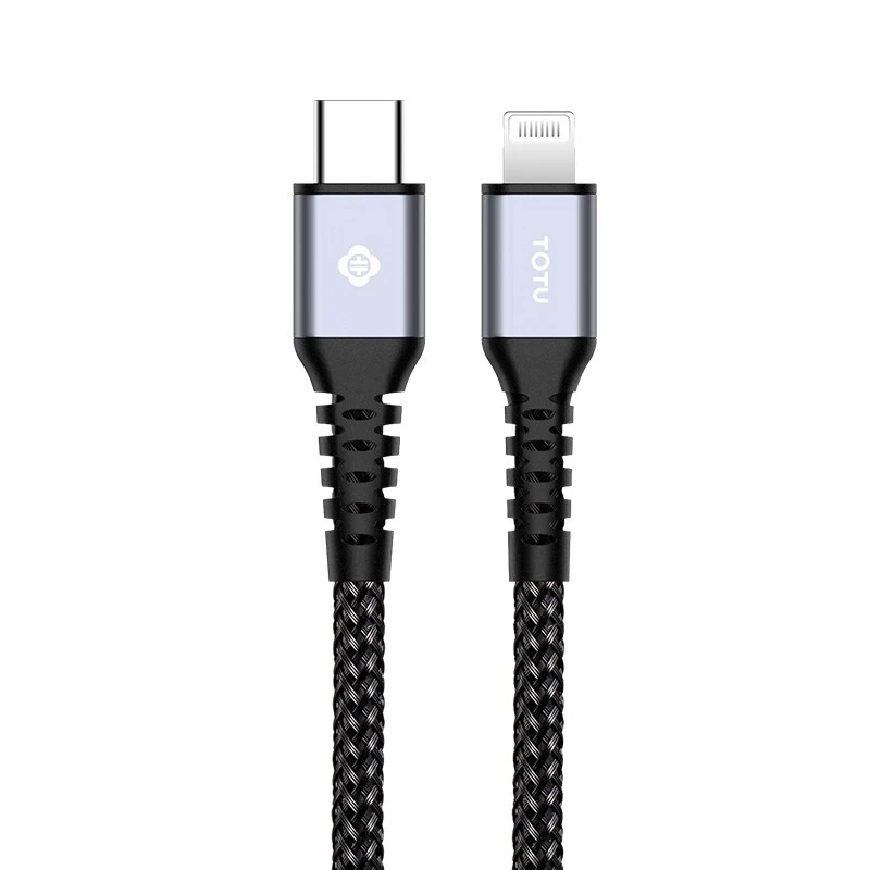 Черный TOTUDESIGN BPDA-03 Aurora Series USB-C/type-C PD Быстрая зарядка MFI Сертифицированный плетеный кабель для передачи данных длина 1 м - Цвет: Черный