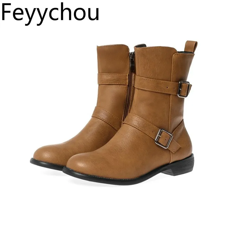 Женские ботинки на низком каблуке черные бордовые из искусственной кожи до