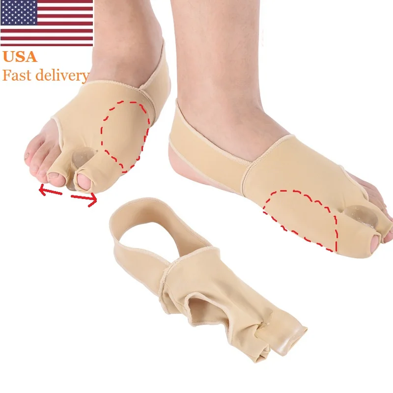 

US 2PCS Big Bone Orthopedic Bunion Correction Pedicure Socks Hallux Valgus Corrector Braces Toes Separator Splint Feet Care Tool