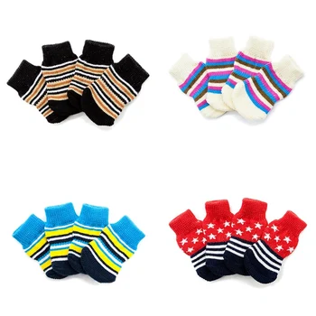 

Pet Striped Socks Fashion Cute Breathable and Comfortable Bottom Durable Non-slip Winter Pet Feet Warm