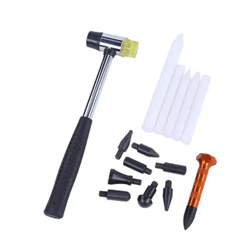 

Dentless Paintless Denting Tool Aluminum Alloy Nylon Rubber 9 Heads Repair Points Without Lamp Paint Removal 1 Set