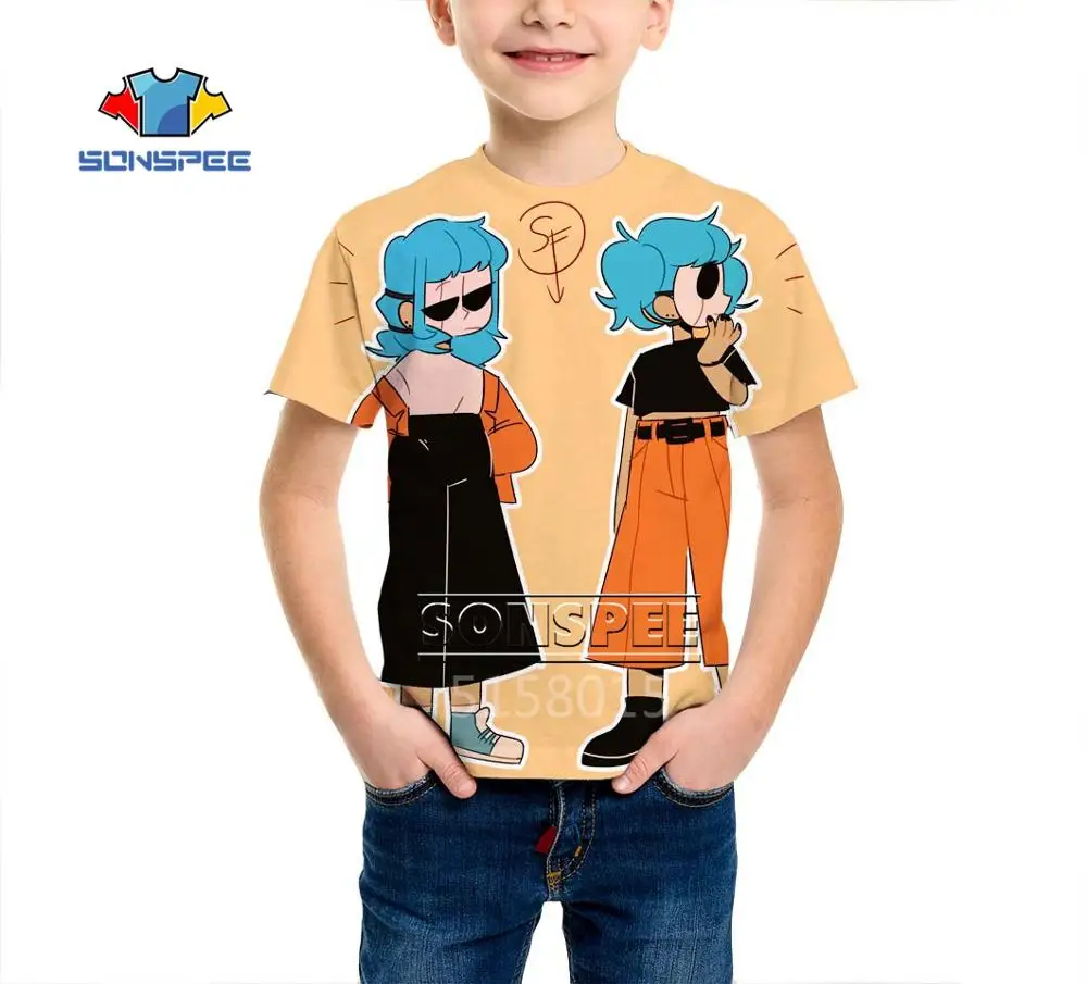2 SONSPEE Sally face Harajuku 3d принт для мальчиков и девочек подростков одежда футболка в стиле хип-хоп футболка унисекс с короткими рукавами футболки пуловер X21c - Цвет: 2