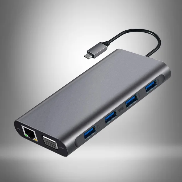 USB HUB to Multi USB 3.0 USB Adapter Dock for MacBook Pro Accessories Type C 3.1 Splitter 3 Port Laptop docking station VGA HDMI 11 in 1