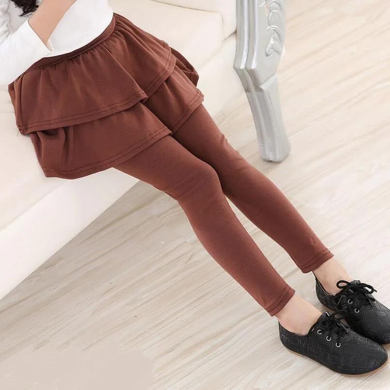 coffee girls pants Г., весенне-осенние леггинсы для маленьких девочек Однотонные детские леггинсы для девочек юбка-торт, штаны детские брюки хлопковые леггинсы JW5015 - Цвет: coffee girls pants