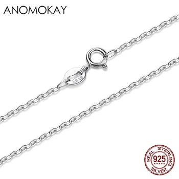 

Anomokay Classic Sterling 925 Silver Prevent Allergy Necklace S925 Silver Fashion Link Necklaces for Women Girl Lovers Gift