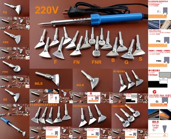 

220V 16pcs Leather Craft Electric Edging Creasing Machine Iron Line Press Replace Mini Head Tip Tool Set - M5 Screw Connector