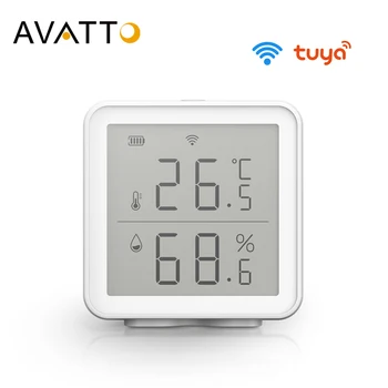 

AVATTO Tuya WiFi Smart Temperature And Humidity Sensor With LED Screen,Don't need Gateway Smart Life APP Remote Works with Alexa