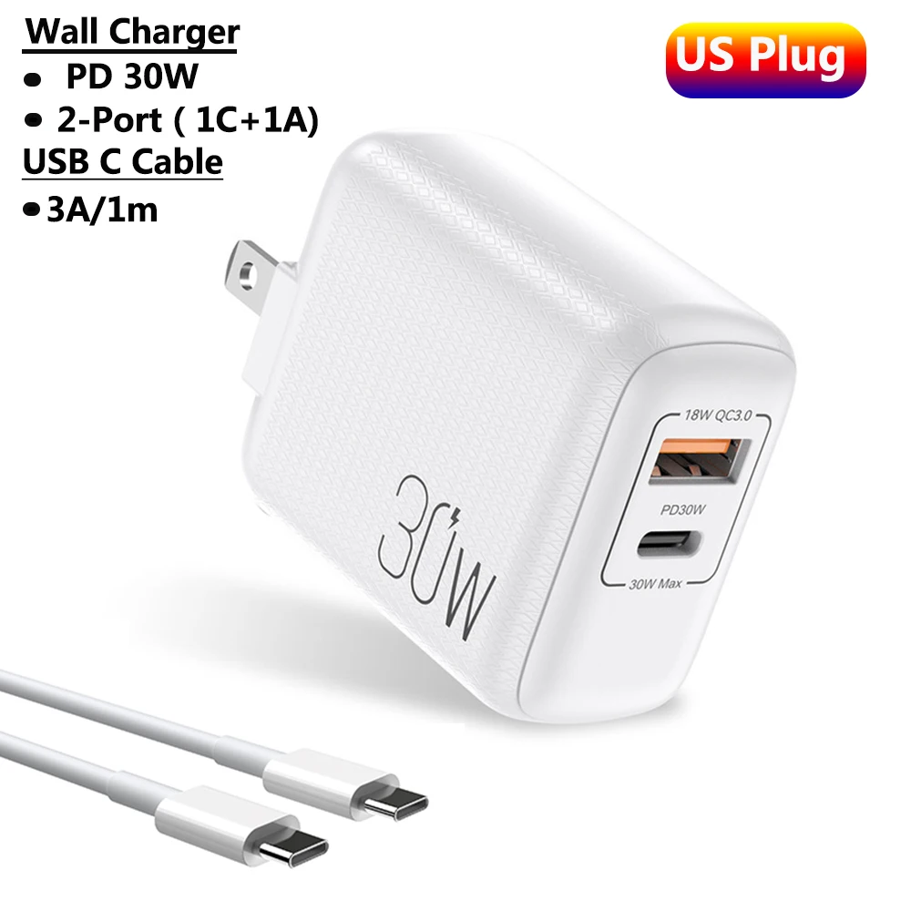 best 65w usb c charger USB Type-C Fast Charger PD 30w PPS 25W QC3.0 For Macbook Ipad Samsung S21 Iphone 12 Xiaomi Mobile Phone  Quick Charging Adapter powerbank quick charge 3.0 Chargers