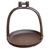 Retro Brown Round Cast Iron Storage Dish For Key With Welded Handle Farm House Accents Handmade Home Garden Table Jewelry Holder 5