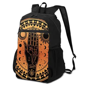 

OLN Fortune Teller Hand With Palmistry Diagram Foldable Packable Sport Bag for Outdoor Travel Camping Hiking Cycling with Pouch