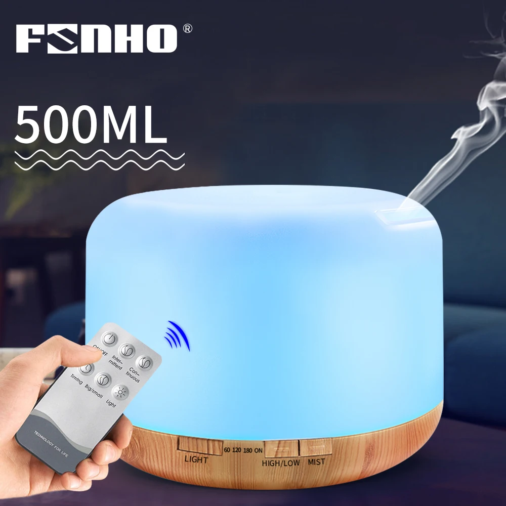 Увлажнитель воздуха FUNHO ультразвуковой с пультом ДУ и 7 светодисветодиодный 500
