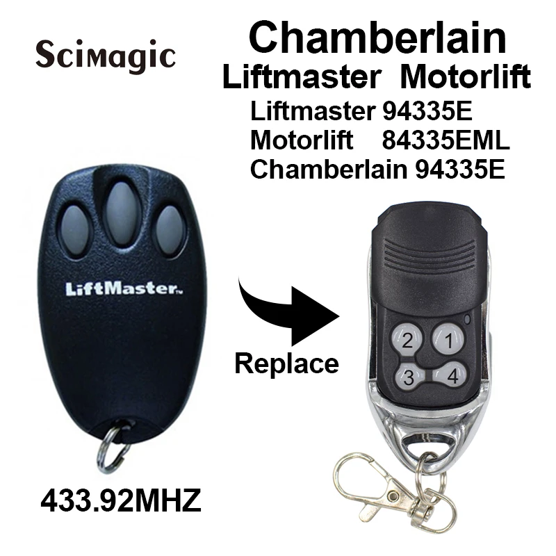 Garage Door Remote 433.92 MHz For Chamberlain Liftmaster Motorlift 94335E Garage Door Remote 433.92 MHz For Chamberlain Liftmaster Motorlift 94335E