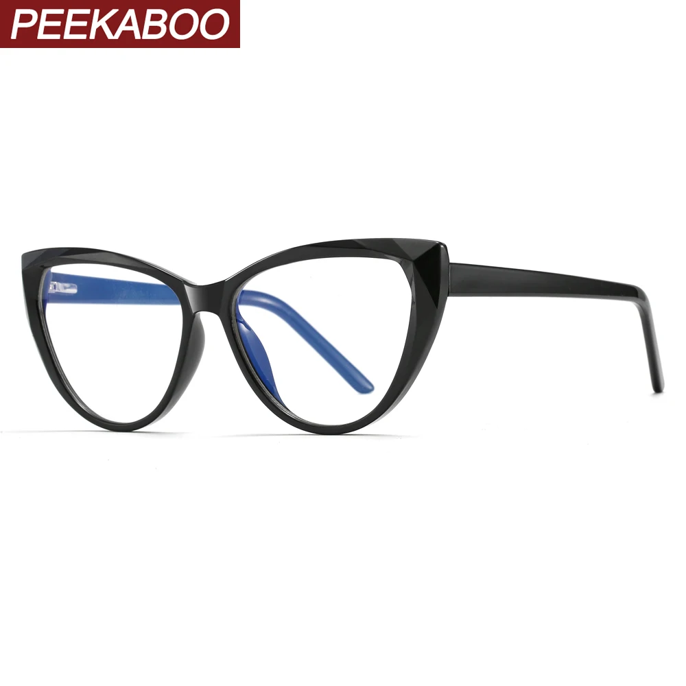 Peekaboo, мужские анти-синие очки, защита для компьютера, планшета, ацетат, прозрачные, черные, кошачий глаз, очки, женские, подарок, аксессуары
