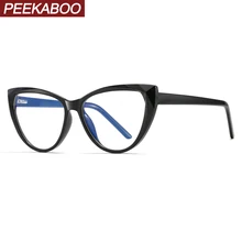 Peekaboo, мужские анти-синие очки, защита для компьютера, планшета, ацетат, прозрачные, черные, кошачий глаз, очки, женские, подарок, аксессуары