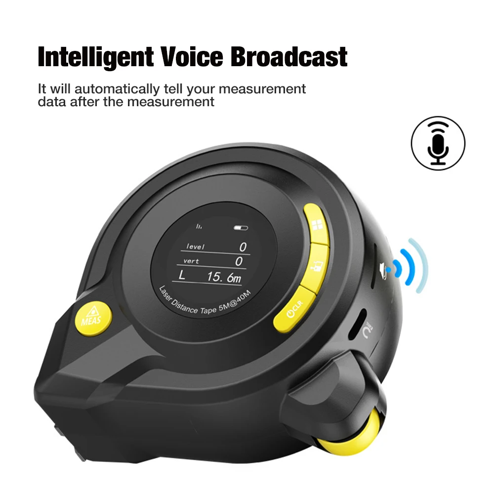 3 In 1 40m Laser Rangefinder 5m Laser Tape Measure Curved Distance Meter Digital Ruler Measurement With LCD Display