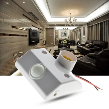 

Lamp Base E27 Standard AC 86-265V Lamp Bulb Base Infrared IR Sensor Automatic Wall Light Holder Socket PIR Motion Detector