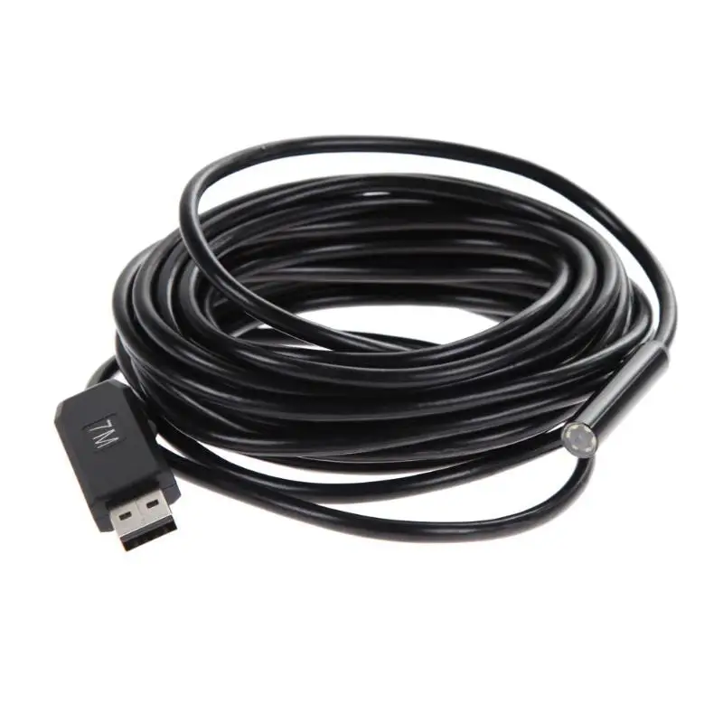 9 мм объектив 7 м USB эндоскоп Предотвращение затухания сигнала подключи и играй Водонепроницаемый 6 светодиодный Бороскоп Труба инспекция видео