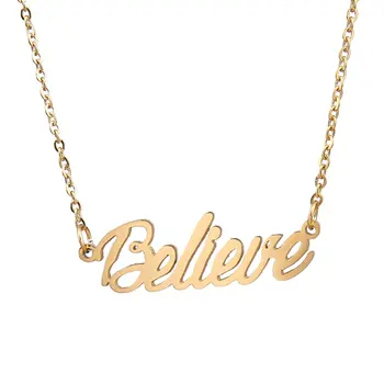 

Gold English Name Necklace Customized Nameplate Necklaces Birthday Stainless Steel Engraving Gift Personalized Jewelry