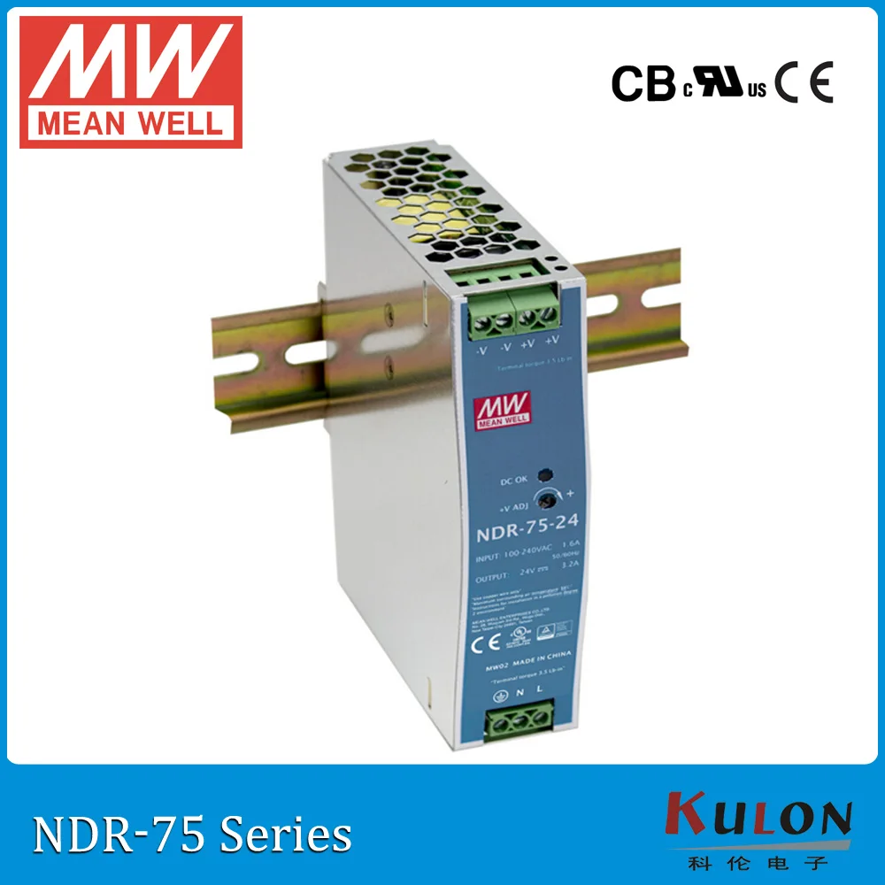 Original MEAN WELL NDR-75 Single Output 75W 12V 24V 48V 1.6A Industrial DIN Rail Mounted Meanwell Power Supply | Обустройство дома