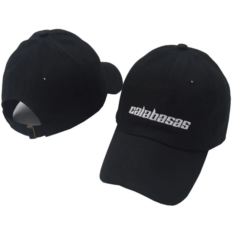 Calabasas бейсболки для мужчин и женщин Повседневная Уличная Calabasas шляпа c вышивкой, для отца - Цвет: Черный