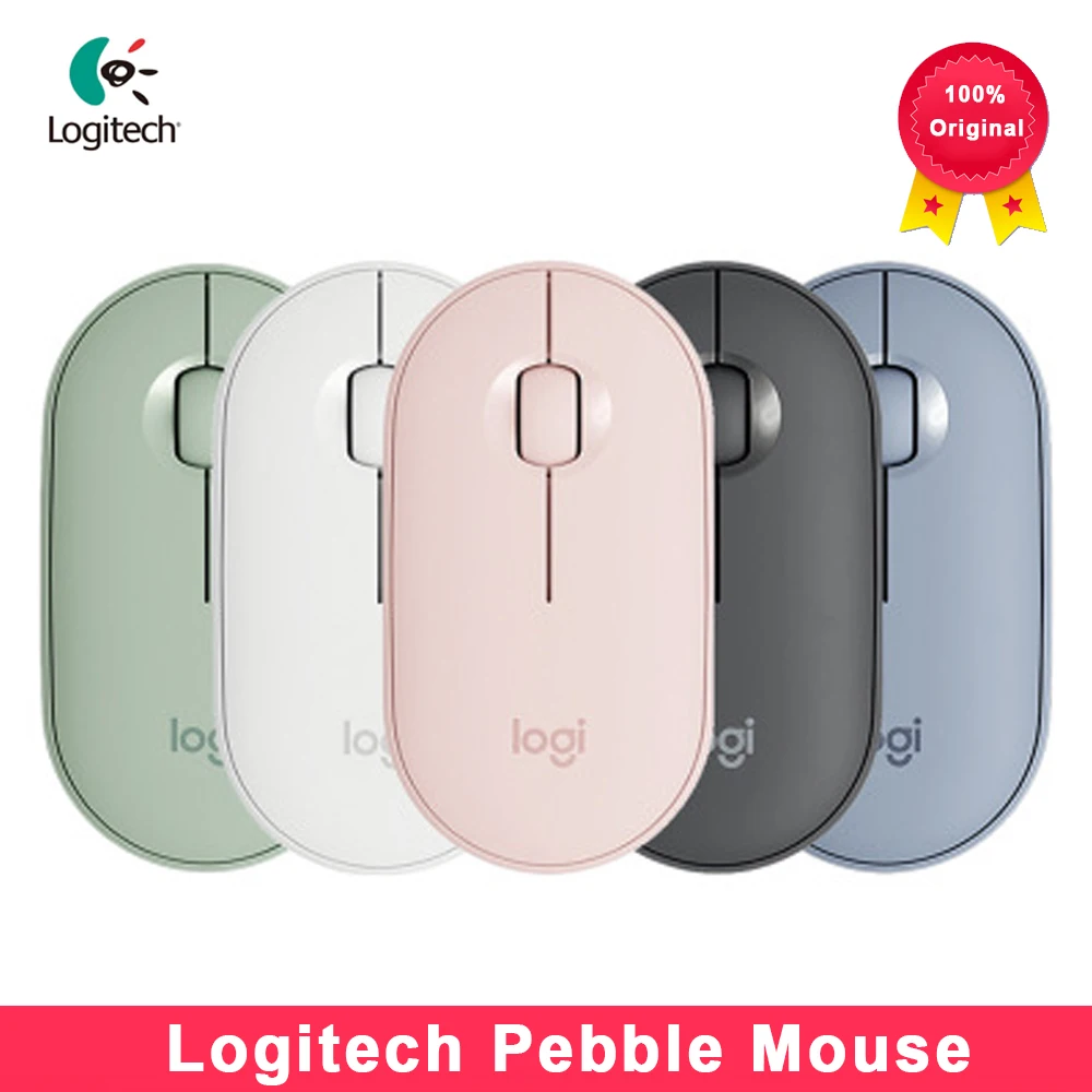 Logitech Pebble M350 ratón inalámbrico Bluetooth Mini Original y delgado 1000DPI de 100g de precisión óptica de unificación de