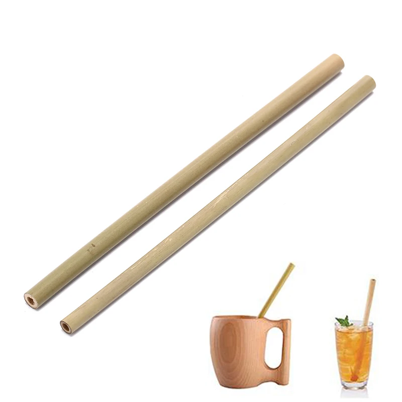 2018 New 1Pcs/2pcs New Organic Bamboo drinking straw Biodegradable Wood Straws Tableware For Party Birthday Wedding