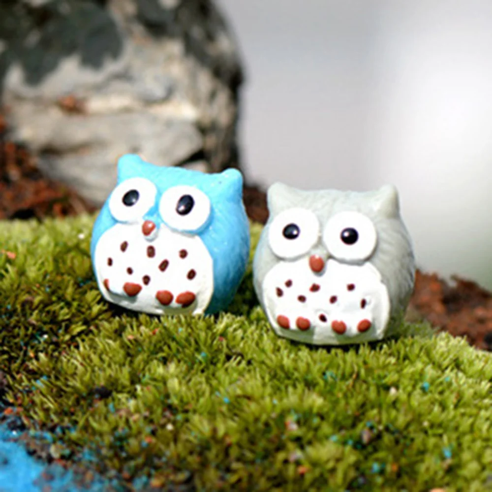 Mix 5 Pcs Owl Figurine Miniatures Graduation Gift Home Decor Garden Decoration