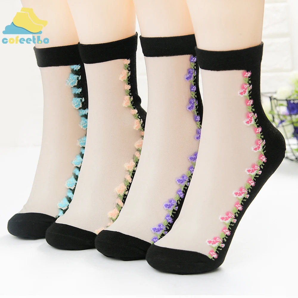 Женские Прозрачные шелковые короткие носки, женские тонкие прозрачные носки по щиколотку, эластичные носки для девочек, Chaussette Femme Calcetines