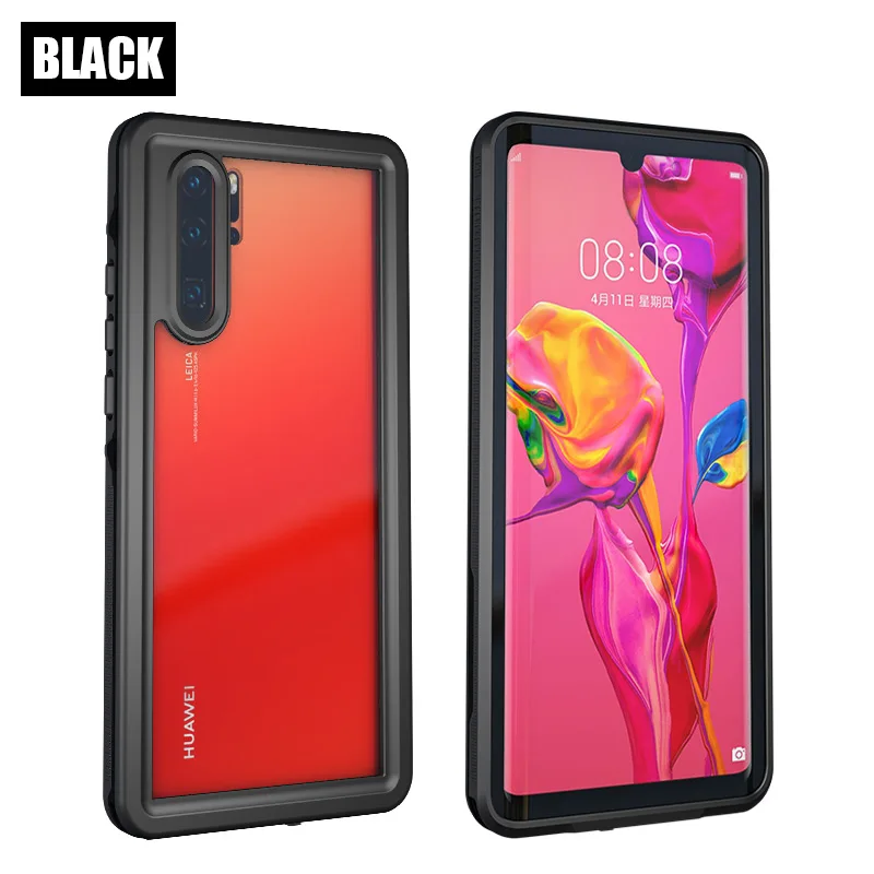 Для huawei P20 Pro P30 Lite водонепроницаемый IP68 Дайвинг Плавание пылезащитный чехол для телефона для mate 20 30 Pro полностью герметичный открытый спортивный Чехол - Цвет: Black