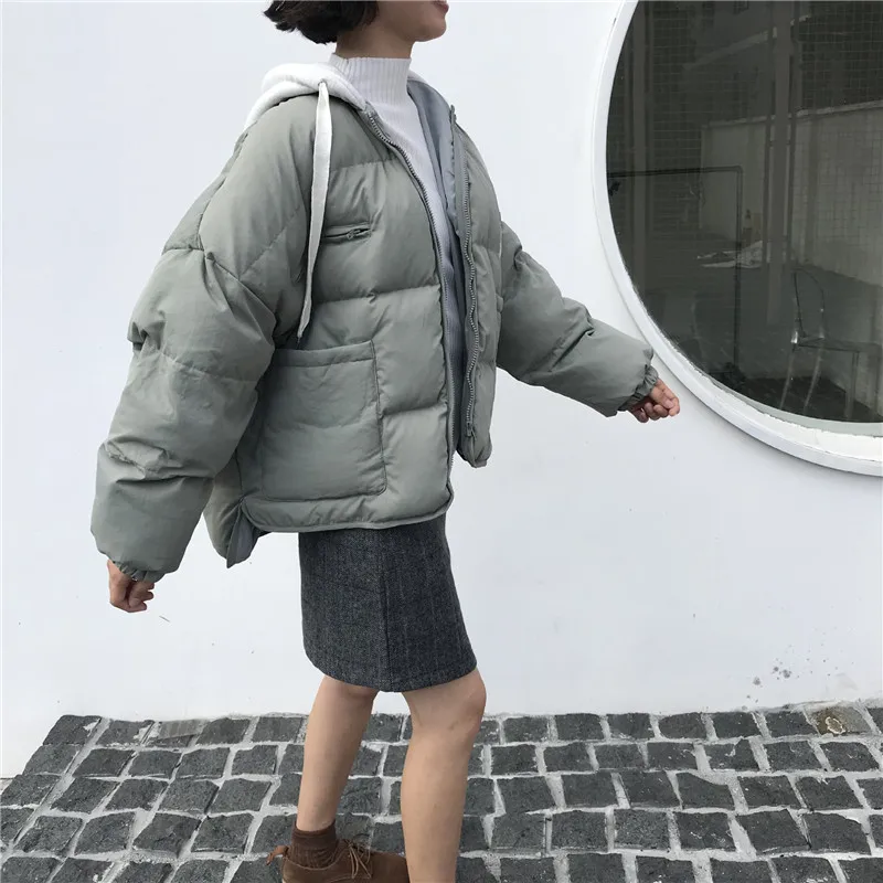 Зимний пуховик из хлопка для женщин Harajuku BF стильное плотное зимнее пальто с капюшоном парки Mujer Tide хлопковая куртка Верхняя одежда C5799