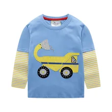 Детская осенняя одежда; футболка с длинными рукавами для мальчиков; Детская осенняя одежда; детская футболка из чистого хлопка с вышивкой и длинными рукавами