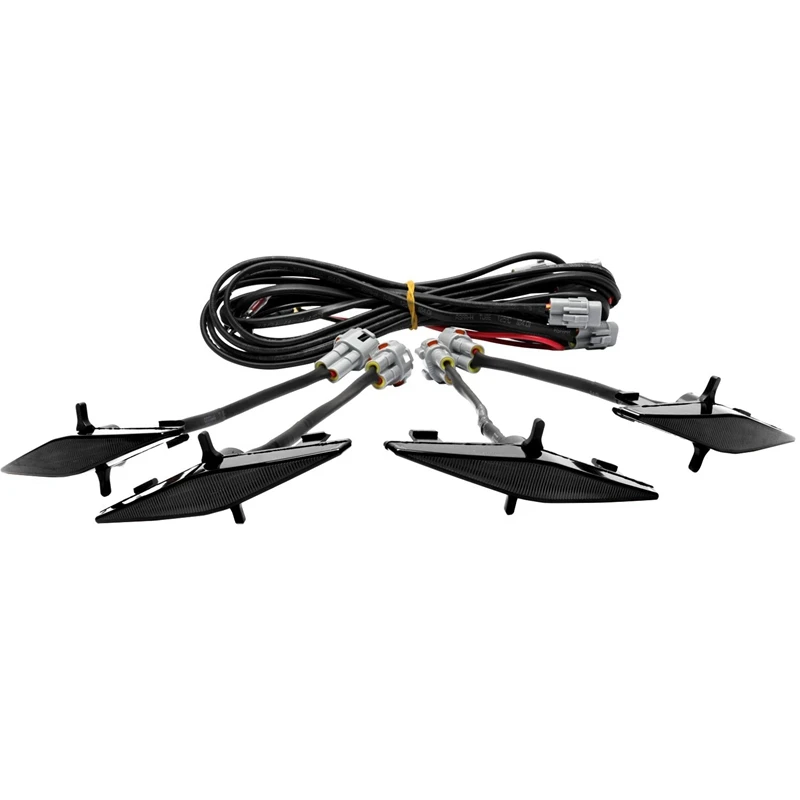 NEW-4Pcs решетка Led Янтарный светильник s для Toyota 4runner ТРД Pro 2014-2019 Копченый черный
