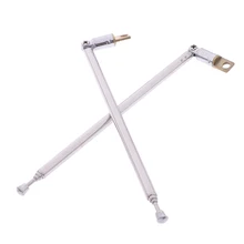 Antenne télescopique universelle AM FM, 1 paire, 37cm, 4 sections en acier inoxydable