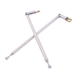 Antenne télescopique universelle AM FM, 1 paire, 37cm, 4 sections en acier inoxydable 