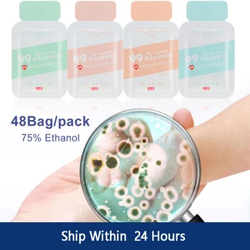 

48 Bags 99.99% Antibacterial Hand Gel Quick-Dry Bacteria Hand Sanitizer Disposable Rinse Free Disinfection Gel Hand Soaps Travel
