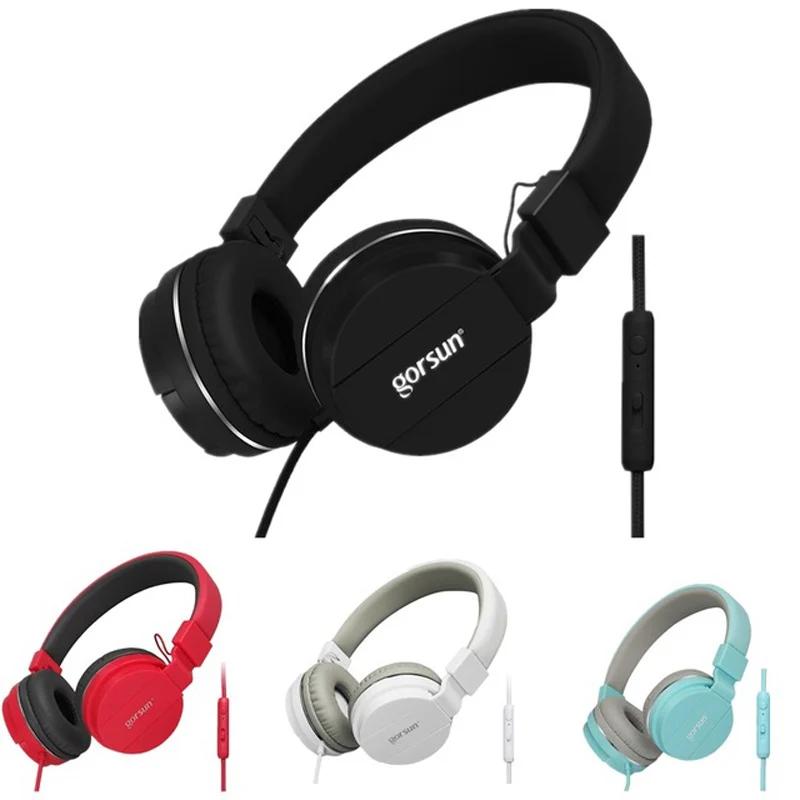 Wired Headphones With Microphone Over Ear Headsets Bass HiFi Sound Music Stereo Earphone For iPhone Xiaomi Sony Huawei PC