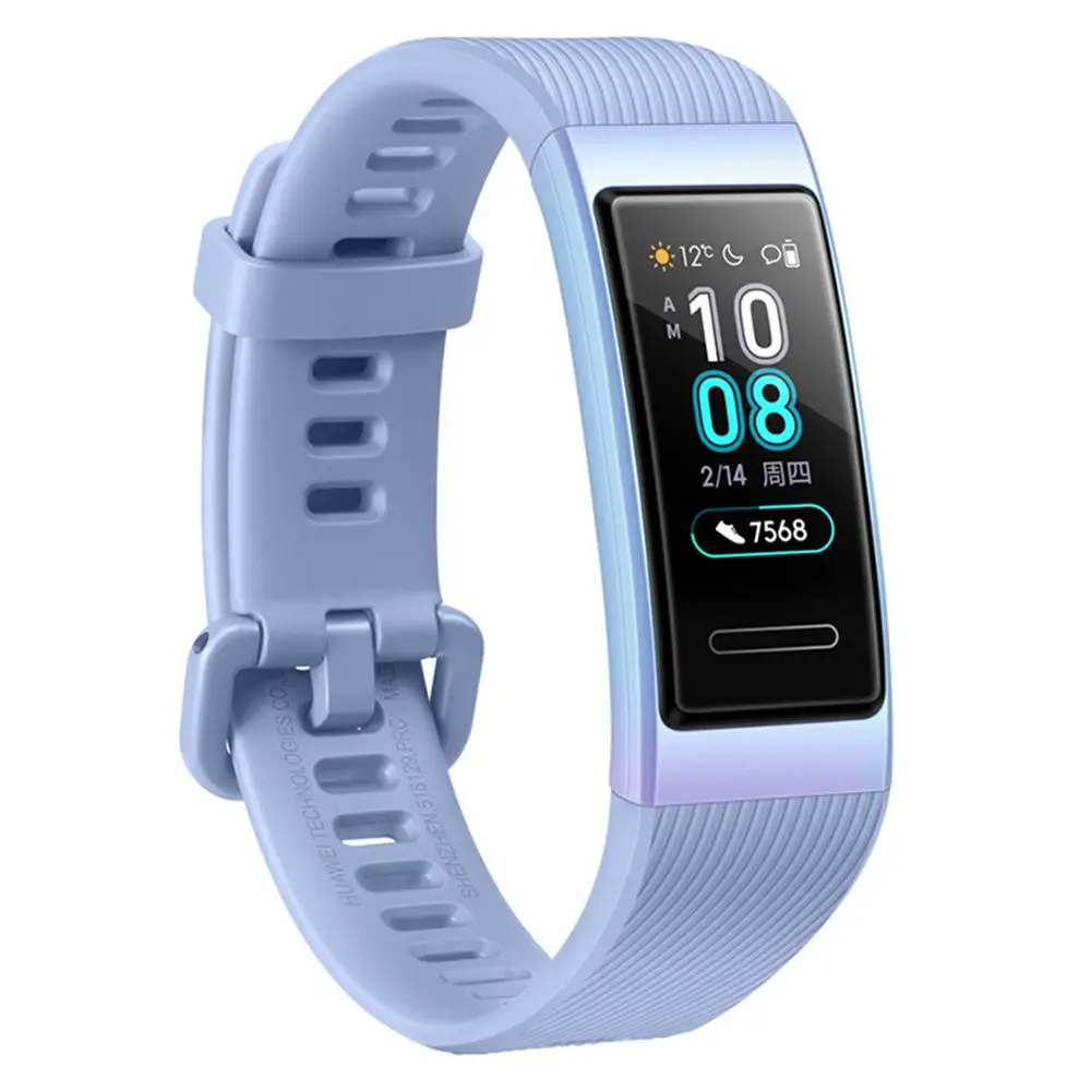 Смарт-браслет huawei Band 3, металлический фитнес-браслет, сенсорный экран, датчик сердечного ритма, спортивный умный Браслет - Цвет: Blue