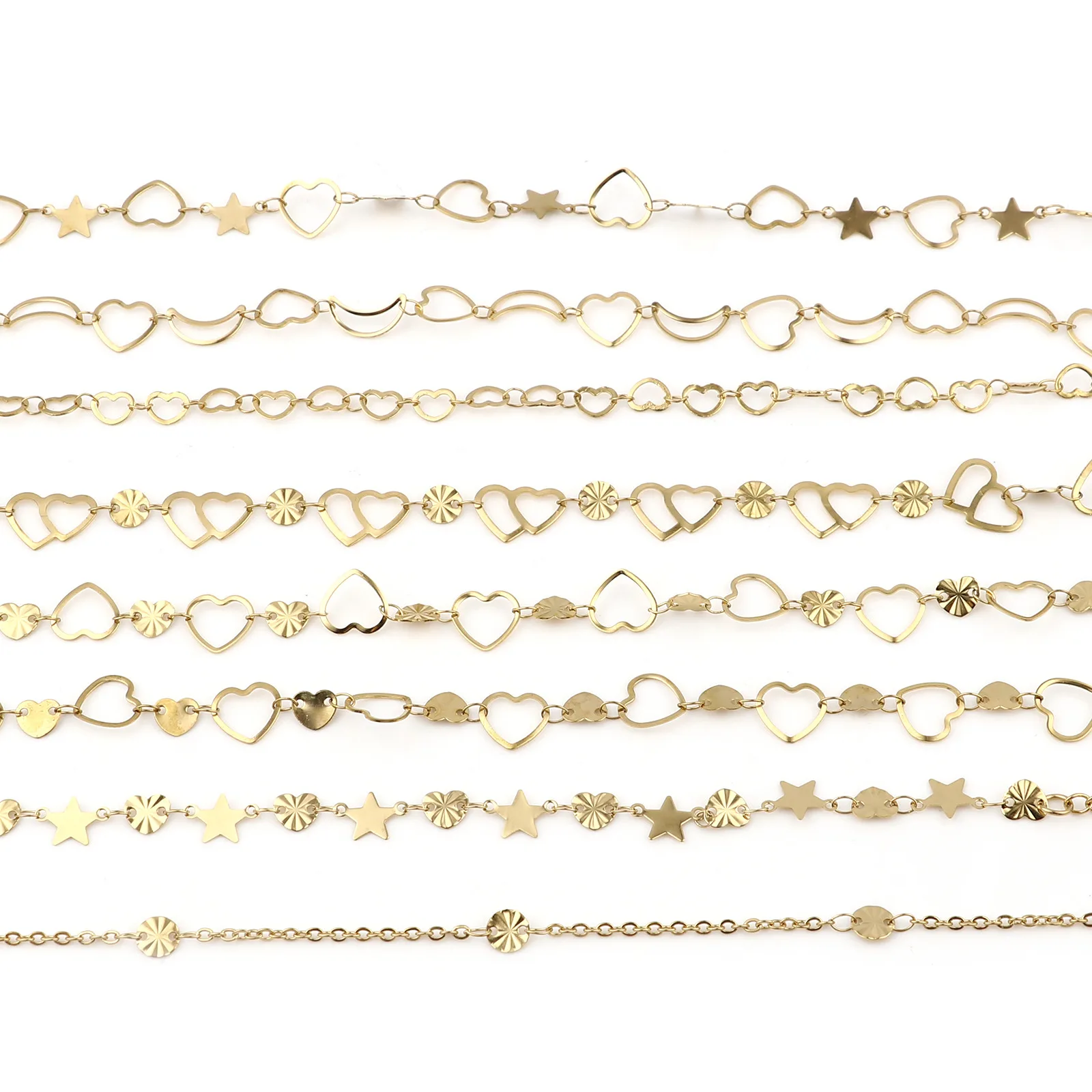 304 Stainless Steel Anklet Gold Color Chain Anklet Bracelet 12 Styles, silver anklet bracelet, ankle chains, cubic zirconia anklet, beads anklet, fashion accessories