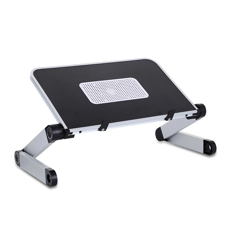 Adjustable Laptop Stand with Cooling Fan Portable Foldable Folding Table for Laptop Desk Computer Sofa Bed PC Stand - Цвет: 40x26cm Black