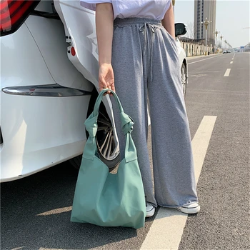 

Simple Harajuku Style Nylon Women's Tote HandBags Large Capacity Wild Commuter Travel Shoulder Bag For Women Light Messenger Bag