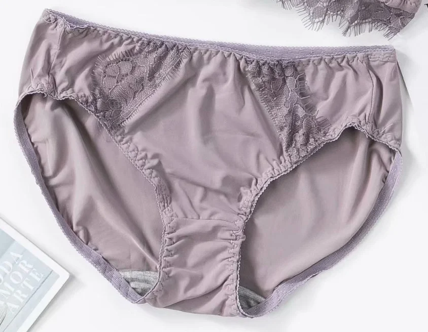 purple panties Плотное Нижнее белье Мягкий кружевной сексуальный бюстгальтер и трусики для молодых девушек, комплект с бюстгальтером пуш-ап с чашечками 3/4, 4 цвета - Цвет: purple panties