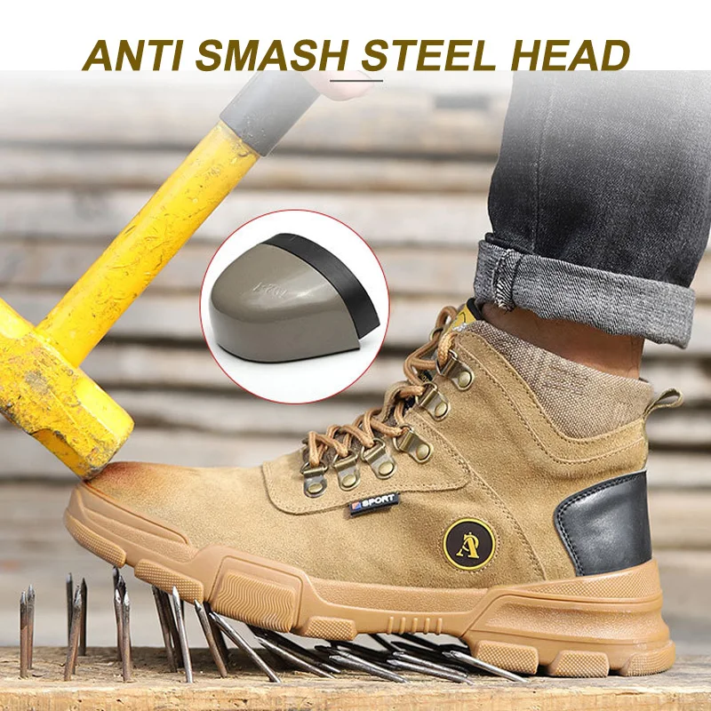 Details about   Wisstt Men's Work Safety Shoes Steel Toe Cap Bulletproof Boots Outdoor Sneakers 