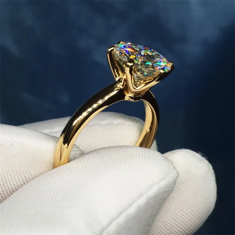 Choucong Solitaire Promise Ring 8 мм Sona cz Настоящее серебро 925 проба обручальные Обручальные кольца для женщин массивные ювелирные изделия