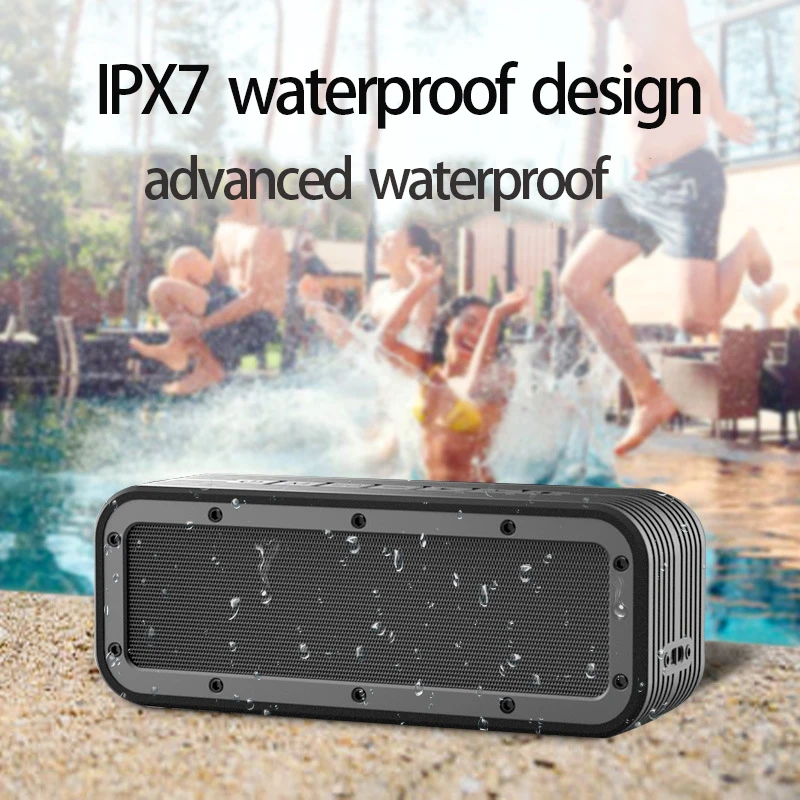 

Portable Bluetooth Speaker 50w Wireless Bass Column Waterproof Outdoor Speaker Support AUX TF USB Subwoofer Stereo Loudspeaker
