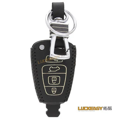 Luckeasy для hyundai veracruz 2007 2012 suv натуральная кожа Ключи сумка/чехол кошелек держатель ключ крышка veracru key2a - Название цвета: Черный
